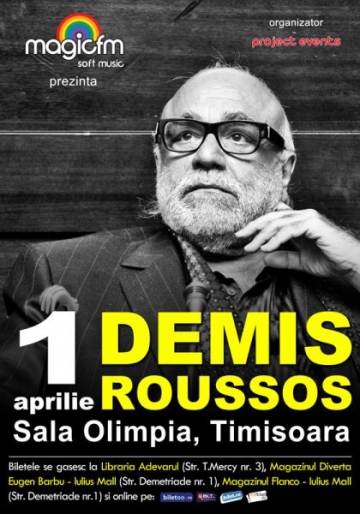 Demis Roussos concerteaza la Timisoara pe 1 aprilie!